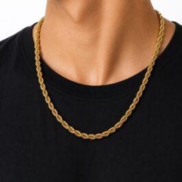 Ghetto Gold Rope Chain Necklace – 50cm
