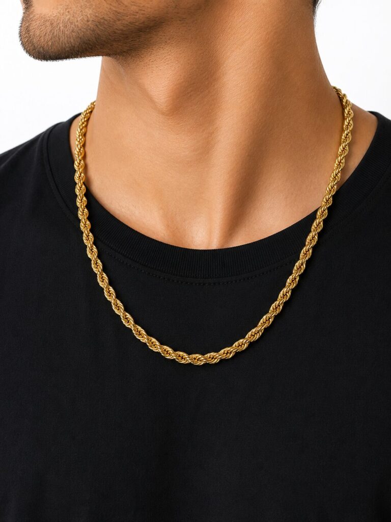 Ghetto Gold Rope Chain Necklace – 50cm - Image 2