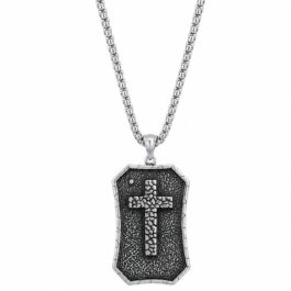 Ghetto Stainless Steel Cross Pendant Necklace – 55cm Silver Chain