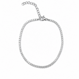 Ghetto Stainless Steel Silver Tennis Bracelet
