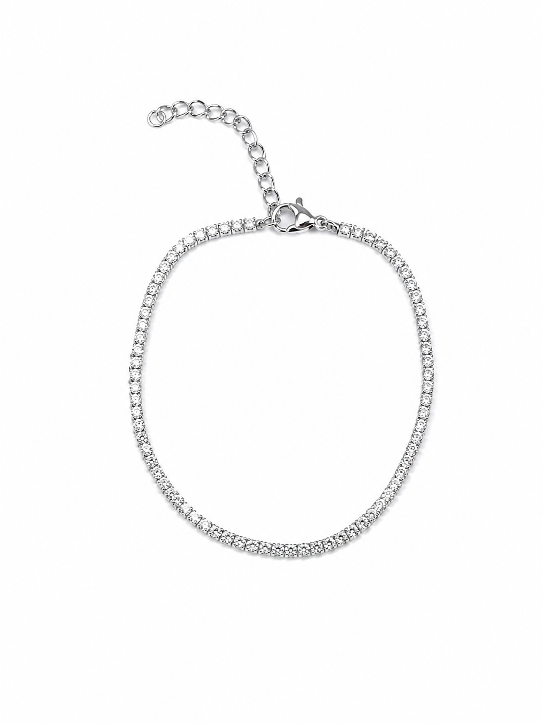 Stainless Steel Tennis Bracelet Silver