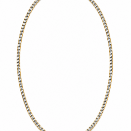 Ghetto 2 Tone Stainless Steel Chain Necklace 55cm Ι (flat) Cuban chain