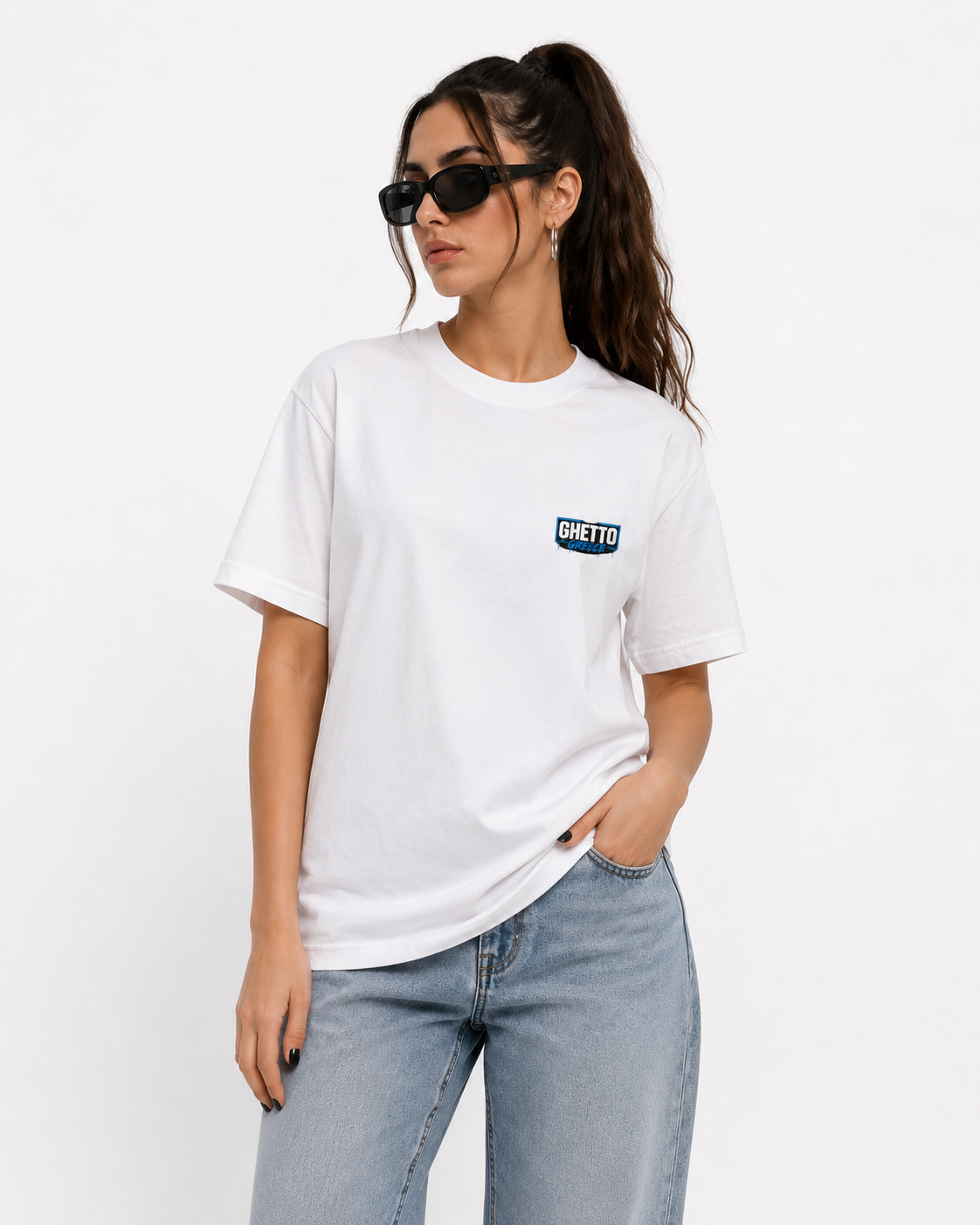 Ghetto Greece Logo T-Shirt - White – Regular Fit | 100% Cotton - Image 2
