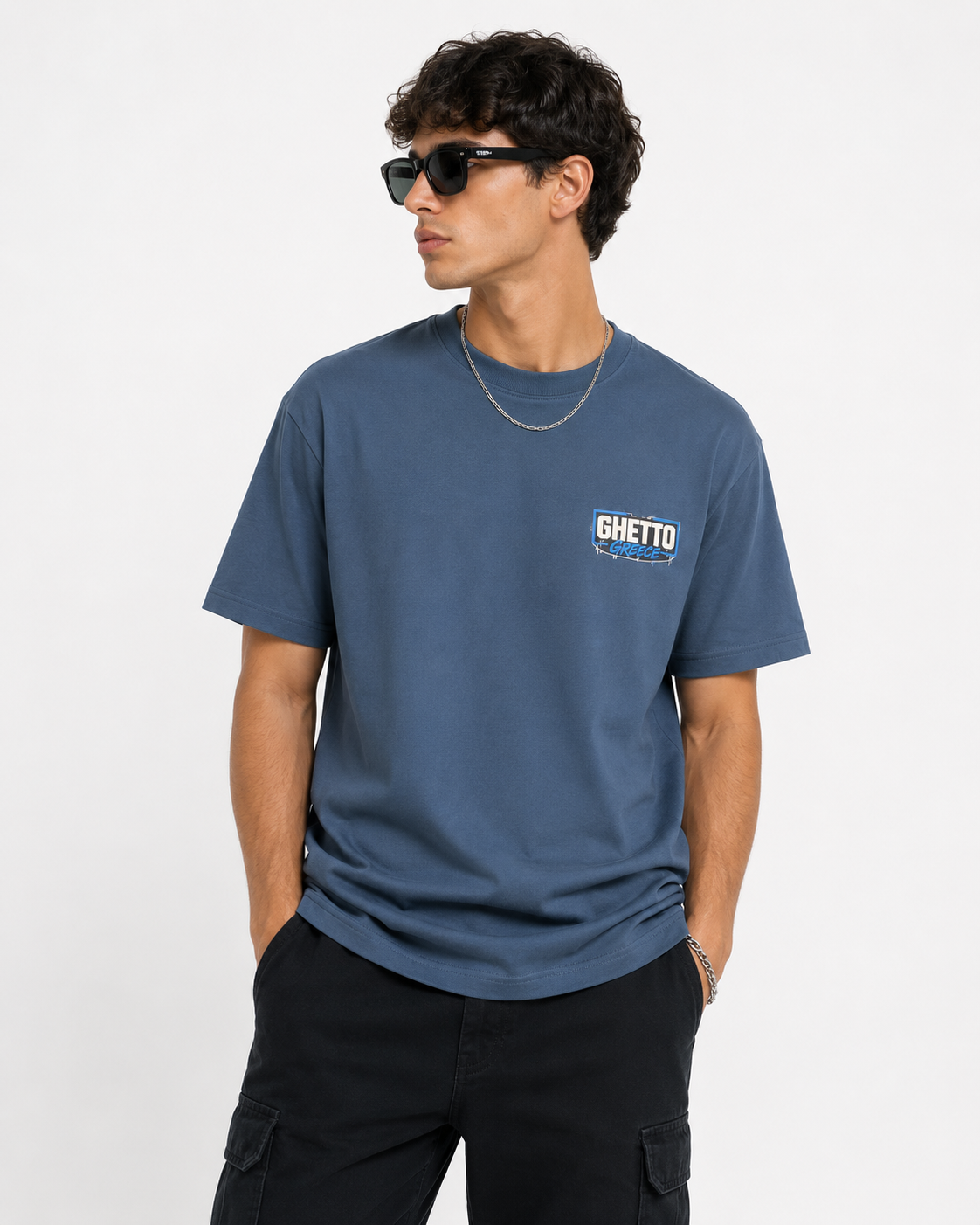 Ghetto Greece Logo T-Shirt – Blue Edition