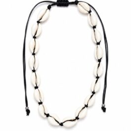 Ghetto Adjustable Cowrie Shell Choker Necklace | Black Cord